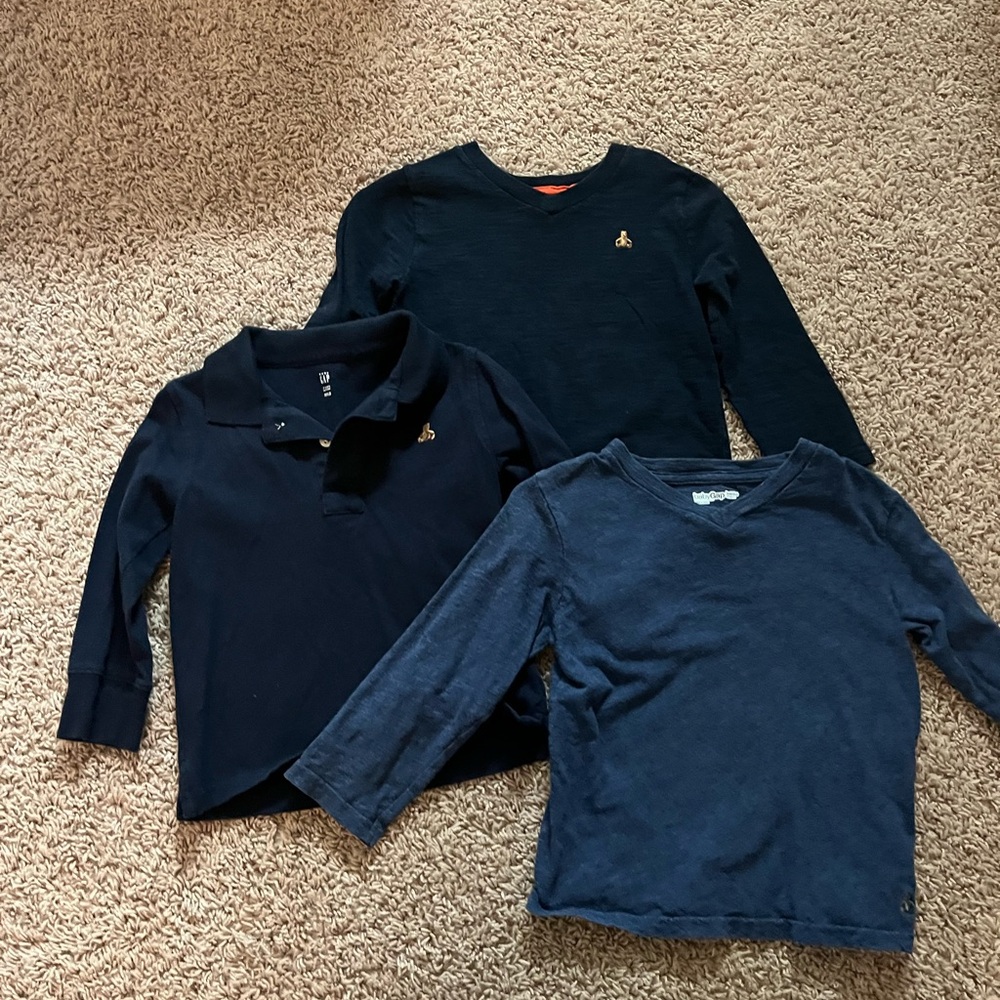 GAP Kids Navy and Black Long Sleeve Polo Set